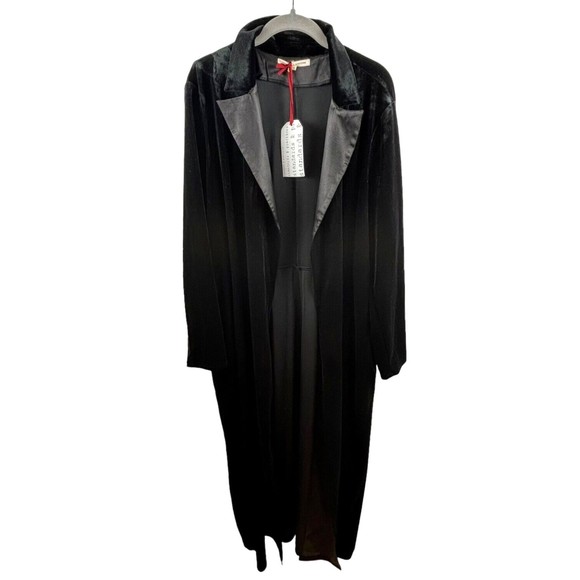 Standards & Practices Womens Freya Coat Dress Black 2X Polyester Blend Maxi Wrap - Picture 3 of 12